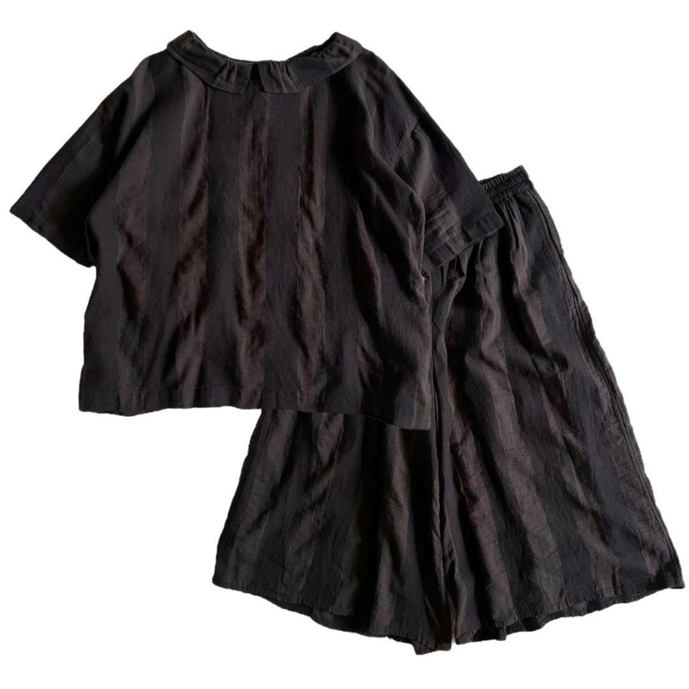 Women's Black Two-Piece Linen-Blend Set